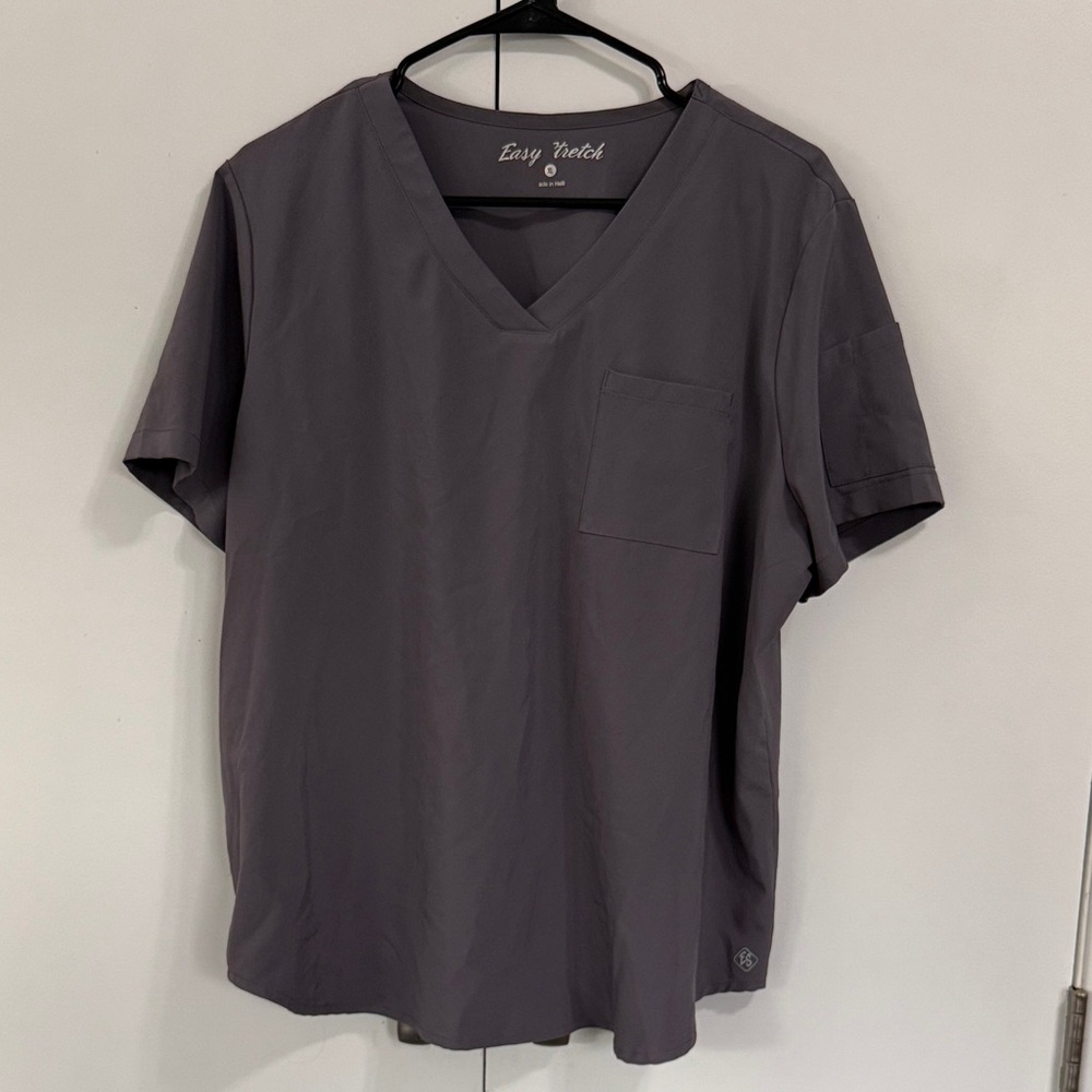Easy Stretch Gray Stone Scrub Top XL